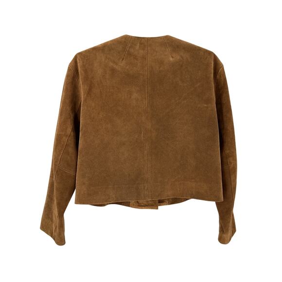 Madewell Brown Calfskin Crop Cardigan Jacket Size S - Picture 3 of 4